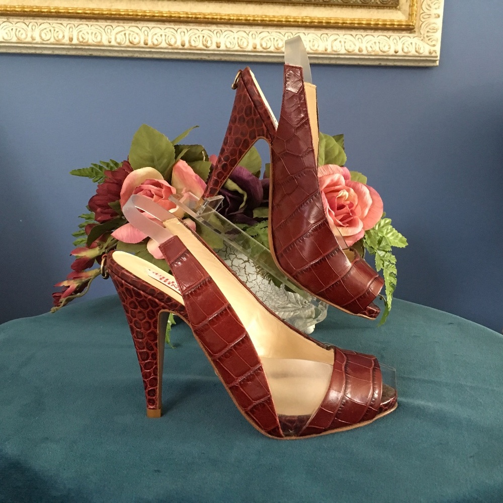 Guillaume Hinfray Peep Toe Heels Size 6 1/2